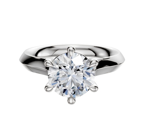 Platinum 6 Prong Basket Cathedral Knife Edge 3.0mm Engagement Ring