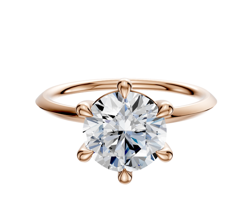18K Rose Gold 6 Prong Basket Classic Knife Edge 1.5mm Engagement Ring