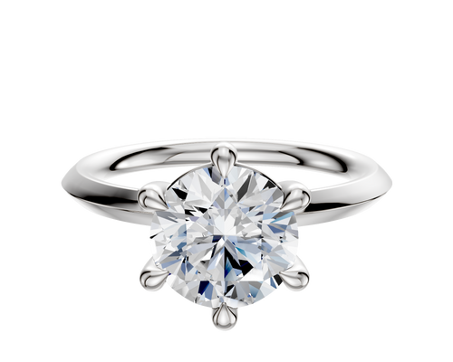Platinum 6 Prong Basket Classic Knife Edge 2.0mm Engagement Ring