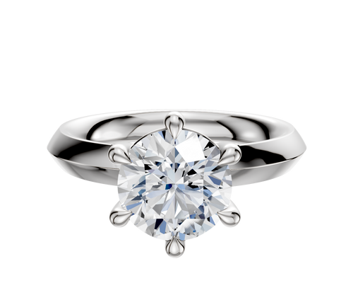 Platinum 6 Prong Basket Classic Knife Edge 3.0mm Engagement Ring
