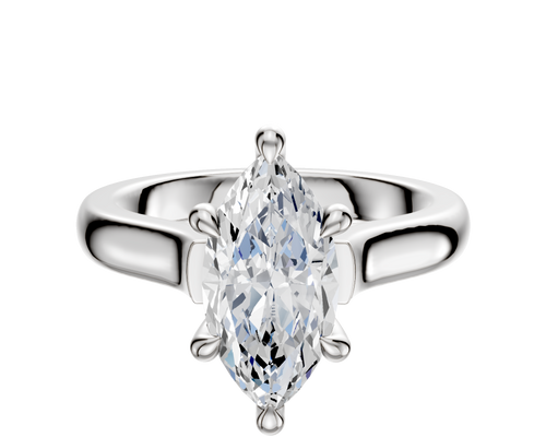 Platinum 6 Prong Hidden Halo Cathedral Dome 3.0mm Engagement Ring