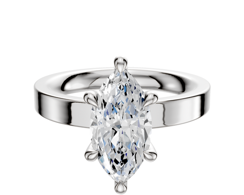 Platinum 6 Prong Hidden Halo Classic Flat 3.0mm Engagement Ring