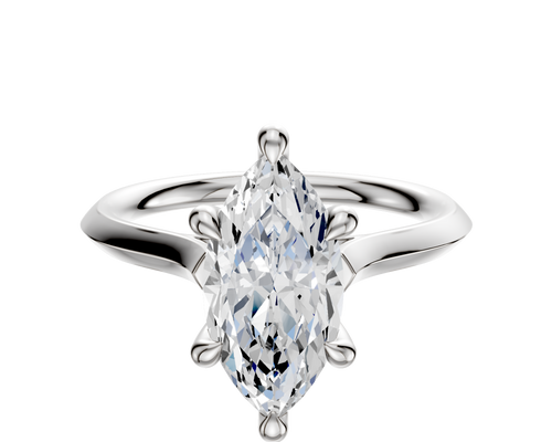 Platinum 6 Prong Hidden Halo Cathedral Knife Edge 2.0mm Engagement Ring