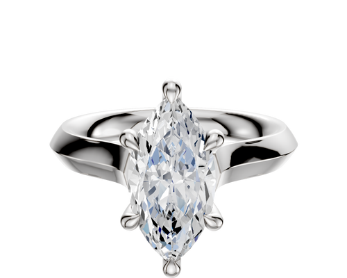 Platinum 6 Prong Hidden Halo Cathedral Knife Edge 3.0mm Engagement Ring