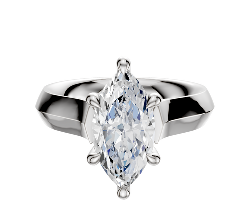 Platinum 6 Prong Hidden Halo Cathedral Knife Edge 4.0mm Engagement Ring