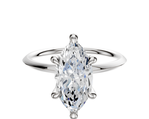 Platinum 6 Prong Hidden Halo Classic Knife Edge 1.5mm Engagement Ring