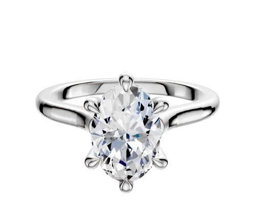 Platinum 6 Prong Hidden Halo Cathedral Dome 2.0mm Engagement Ring