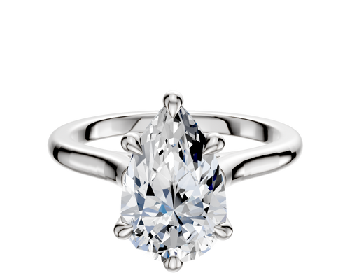 Platinum 6 Prong Hidden Halo Cathedral Dome 2.0mm Engagement Ring