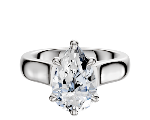 Platinum 6 Prong Hidden Halo Cathedral Dome 4.0mm Engagement Ring
