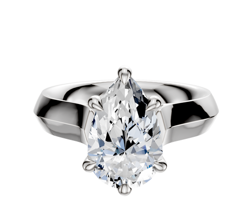 Platinum 6 Prong Hidden Halo Cathedral Knife Edge 4.0mm Engagement Ring