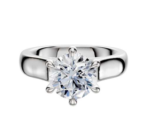 Platinum 6 Prong Hidden Halo Cathedral Dome 4.0mm Engagement Ring