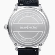 The 41MM Swiss Made Stainless Steel Signature Panther Watch with Diamonds features a jeweled panther design with black spots, emerald eyes, and a diamond-studded face, displaying the time in a small subdial.