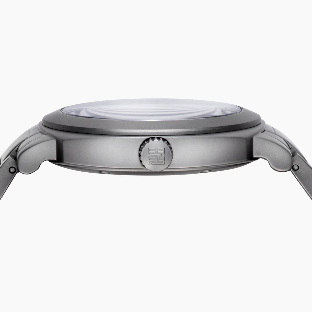 The 41MM Swiss Made Stainless Steel Automatic Skeleton Watch features a silver metal band, white face, black hour markers, and an open skeleton dial displaying inner gears. "ESPY" is printed below the 12 o’clock position.