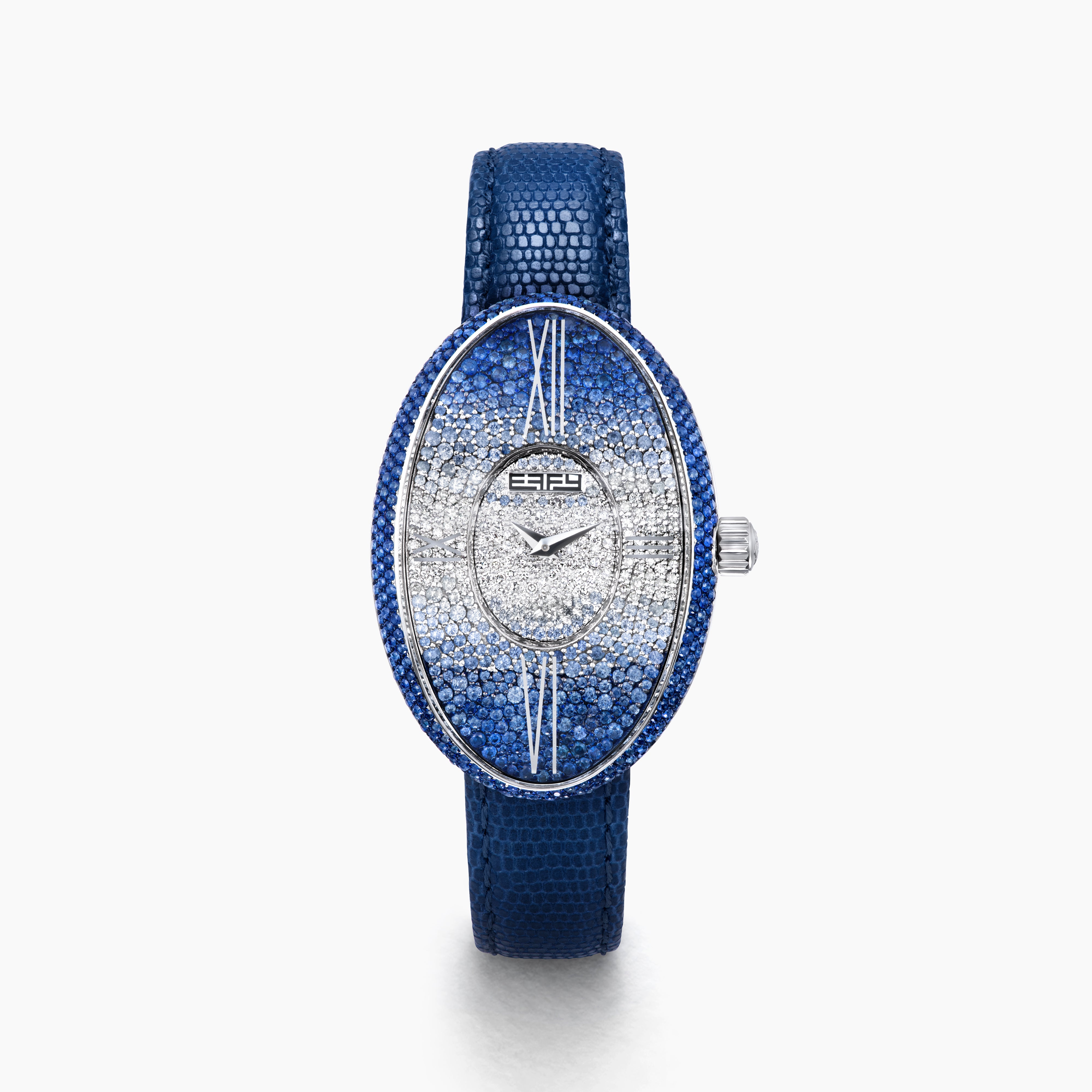 28MM Swiss Made Stainless Steel Cocktail Watch with Blue  display picture 1