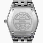 Introducing the 36MM Blue Dial Swiss Made Titanium Watch with Diamonds, featuring a sleek titanium strap, an eye-catching turquoise blue dial, silver hour markers, and dazzling diamond accents at each hour position. This exquisite timepiece captures the refined elegance of Swiss craftsmanship and is beautifully displayed on a white background.