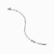 Sterling Silver Diamond Pave Paperclip Bracelet