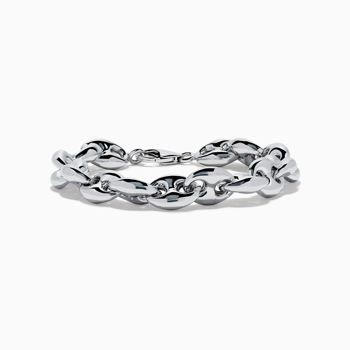 Men's Sterling Silver Puffed Mariner Link Bracelet