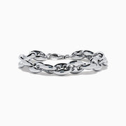 Men's Sterling Silver Puffed Mariner Link Bracelet