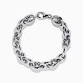 Men's Sterling Silver Puffed Mariner Link Bracelet