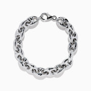 Men's Sterling Silver Puffed Mariner Link Bracelet