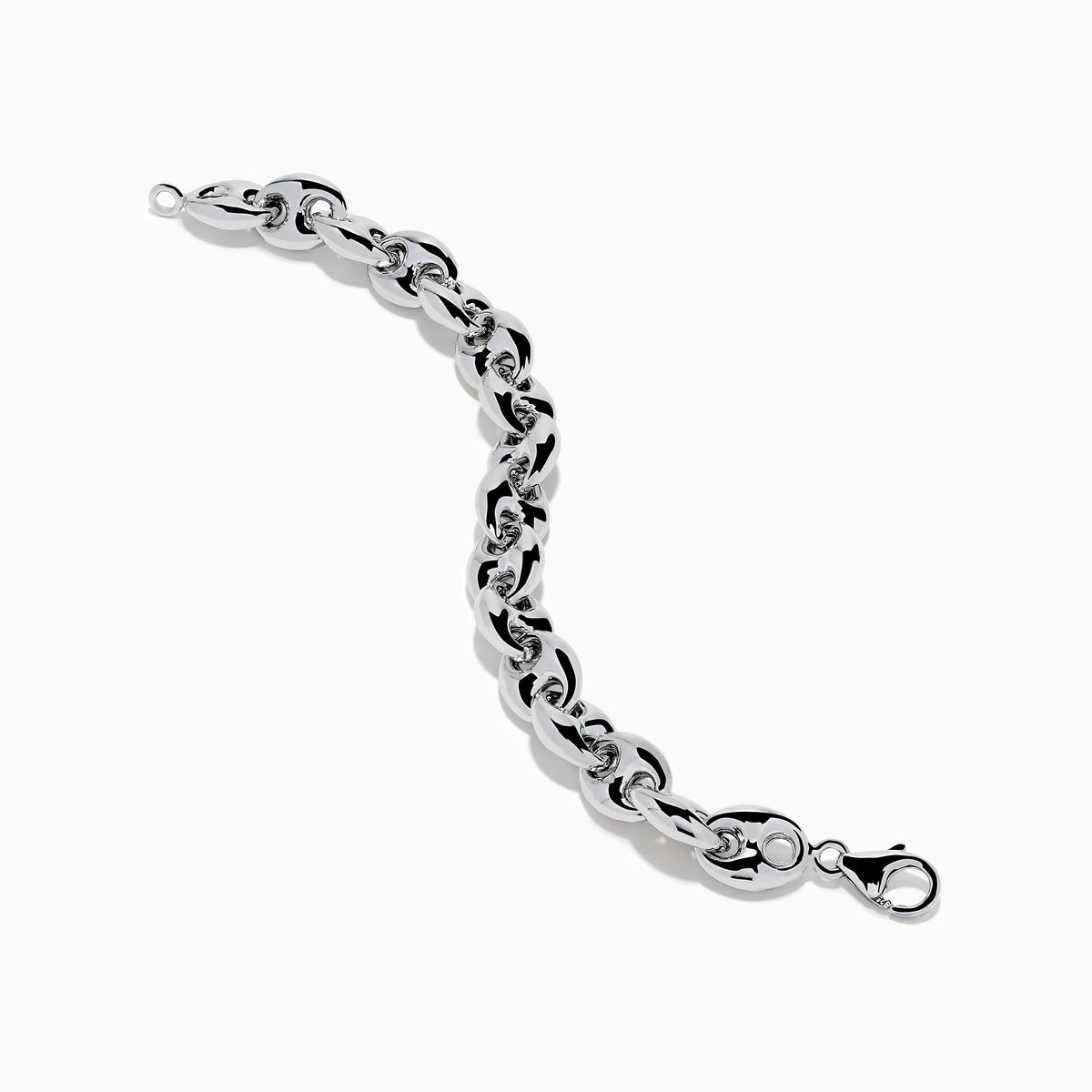 Men's Sterling Silver Puffed Mariner Link Bracelet