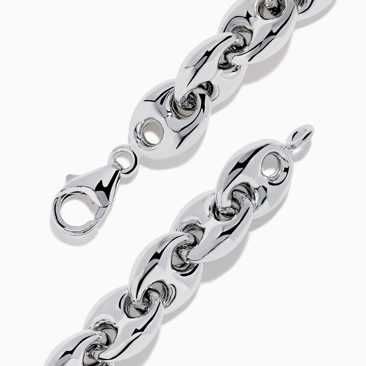 Men's Sterling Silver Puffed Mariner Link Bracelet
