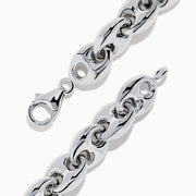 Men's Sterling Silver Puffed Mariner Link Bracelet