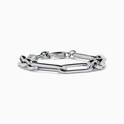 Sterling Silver Alternating Oval Link Bracelet