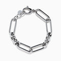 Sterling Silver Alternating Oval Link Bracelet