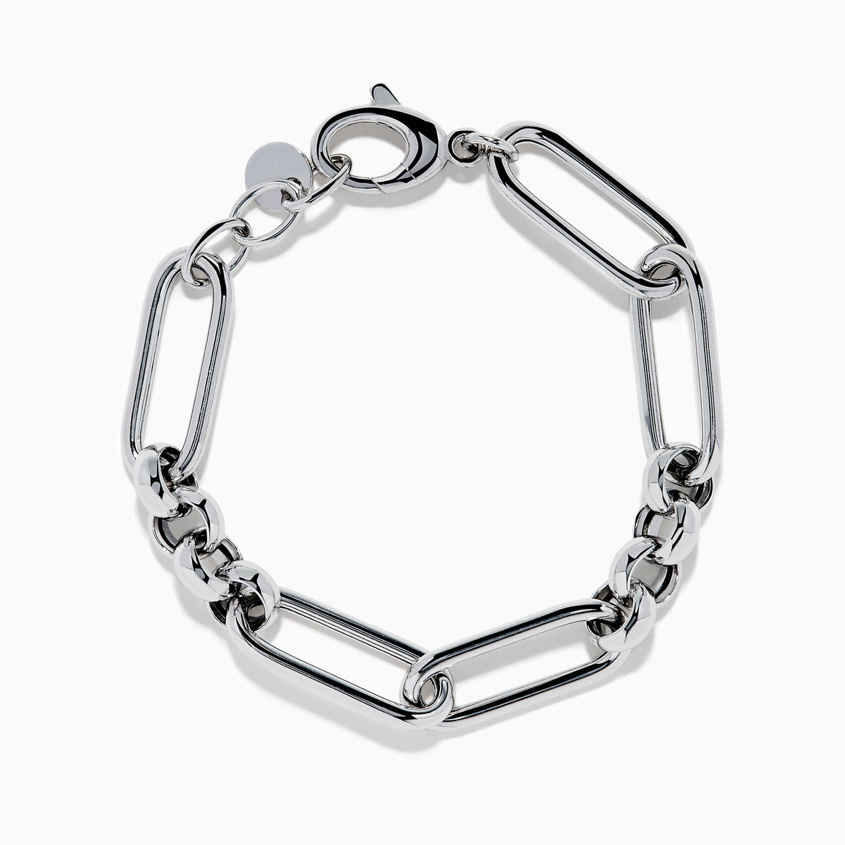 Sterling Silver Alternating Oval Link Bracelet