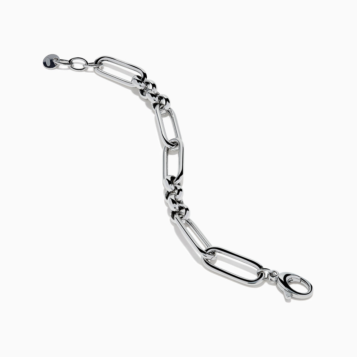 Sterling Silver Alternating Oval Link Bracelet