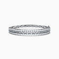 14K White Gold Lab Grown Diamond Three-Row Graduated Bangle