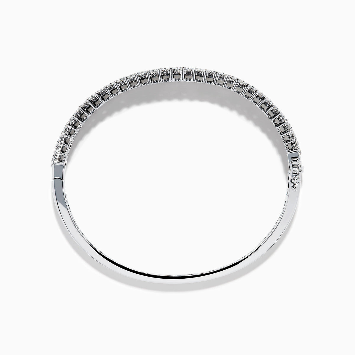 Lab Grown Diamond Three-Row Graduated Bangle in 14K White Gold