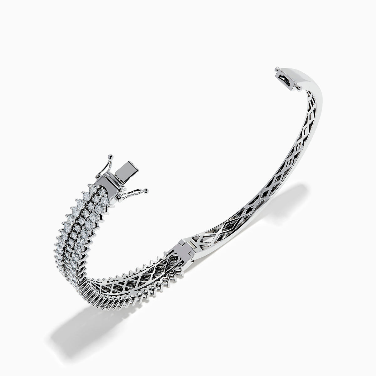 Lab Grown Diamond Three-Row Graduated Bangle in 14K White Gold