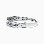 Lab Grown Diamond Three-Row Graduated Bangle in 14K White Gold