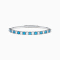 14K White Gold Lab Grown Blue Diamond and Lab Grown Diamond Alternating Tennis Bracelet