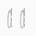 A pair of 14K white gold Inside Out Diamond Oval Earrings, 2.00 TCW, featuring sparkling diamonds, displayed against a plain white background.