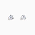 Lab Grown Diamond 2.00ct Stud Earrings feature round, clear diamonds set in simple 14K white gold prongs, shown on a white background.