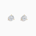 Lab Grown Diamond 3.00ct Stud Earrings in 14K Yellow Gold, featuring round, clear lab-grown diamonds set in yellow gold prongs, displayed against a plain white background.
