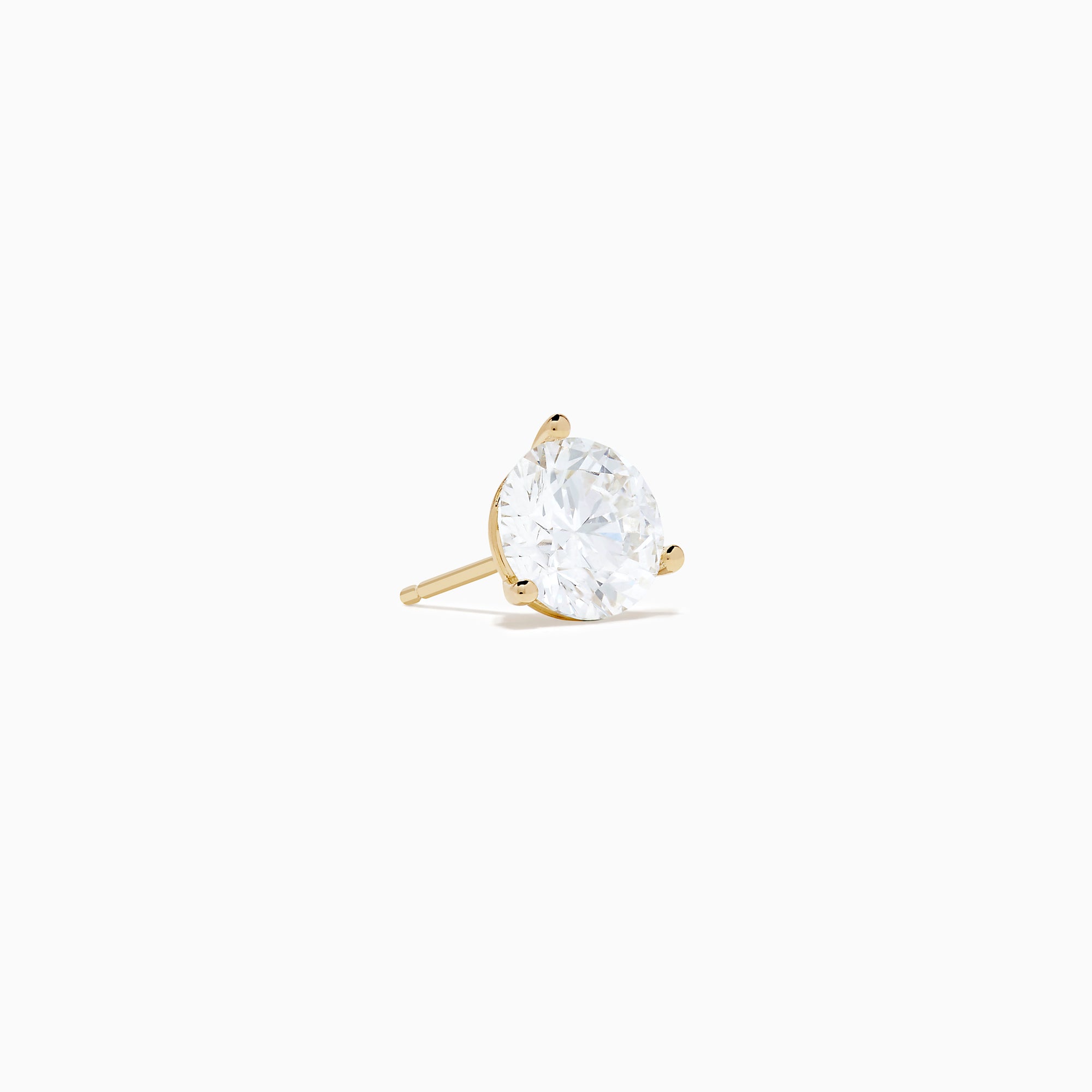 Lab Grown Diamond 3.00ct Stud Earrings in 14K Yellow Gold, featuring round, clear lab-grown diamonds set in yellow gold prongs, displayed against a plain white background.