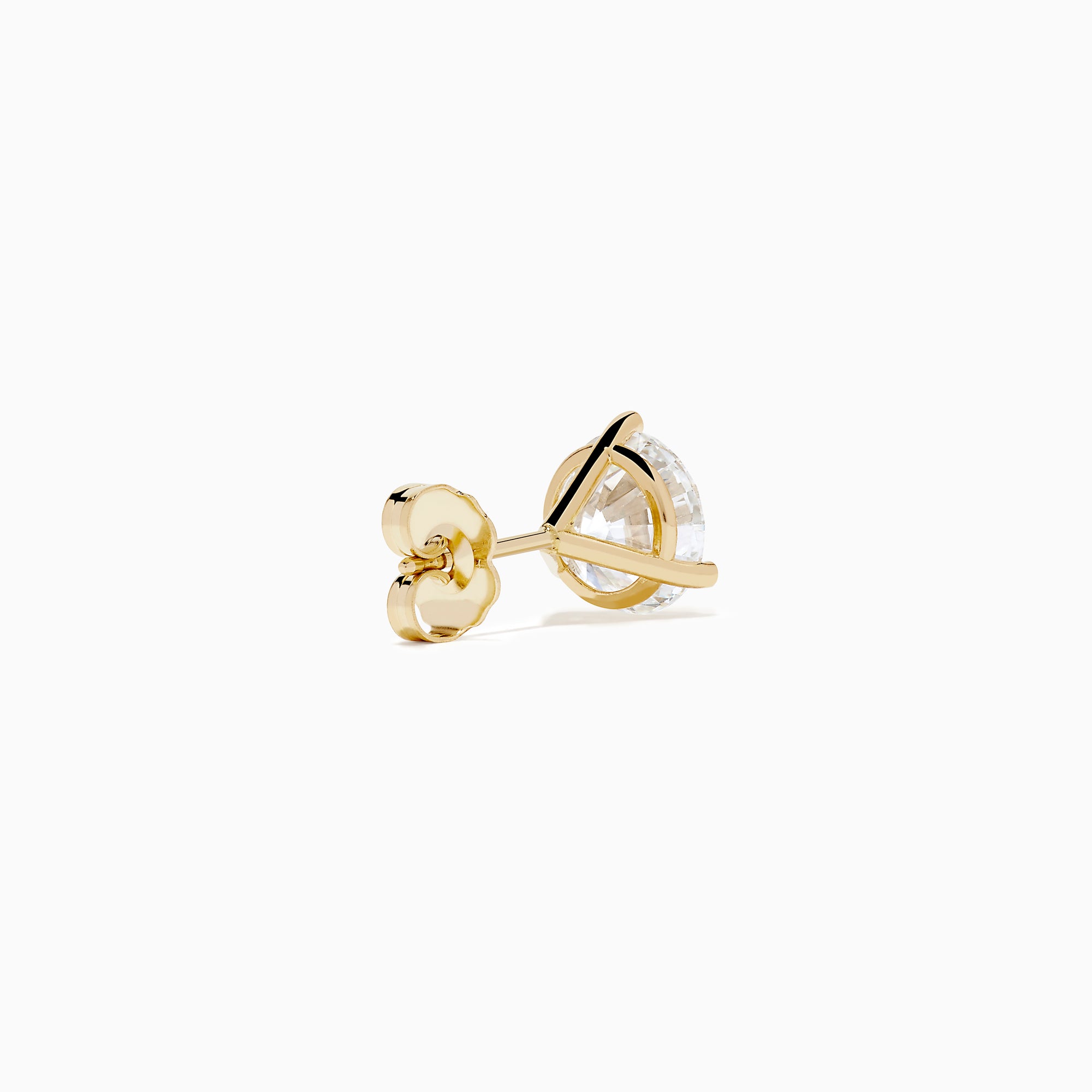 Lab Grown Diamond 3.00ct Stud Earrings in 14K Yellow Gold, featuring round, clear lab-grown diamonds set in yellow gold prongs, displayed against a plain white background.
