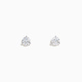 Lab Grown Diamond 1.00ct Stud Earrings in 14K White Gold are shown against a plain white background, featuring round, sparkling stones set in a simple and minimal setting.