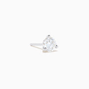 Lab Grown Diamond 1.00ct Stud Earrings in 14K White Gold are shown against a plain white background, featuring round, sparkling stones set in a simple and minimal setting.