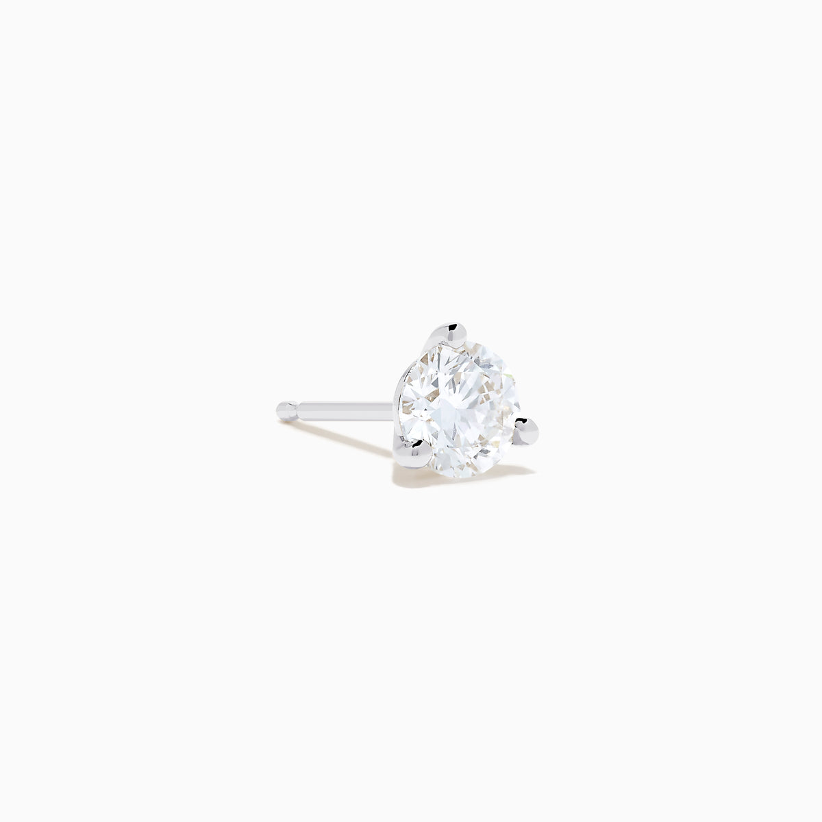 Lab Grown Diamond 1.00ct Stud Earrings in 14K White Gold are shown against a plain white background, featuring round, sparkling stones set in a simple and minimal setting.