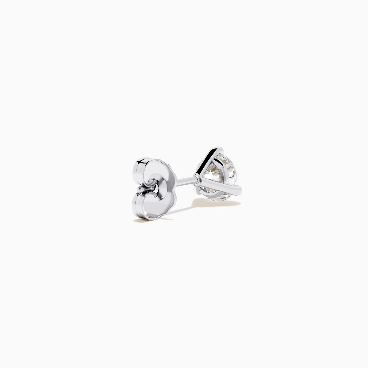 Lab Grown Diamond 1.00ct Stud Earrings in 14K White Gold are shown against a plain white background, featuring round, sparkling stones set in a simple and minimal setting.