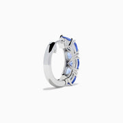 Sterling Silver Trillion Tanzanite Huggie Earrings