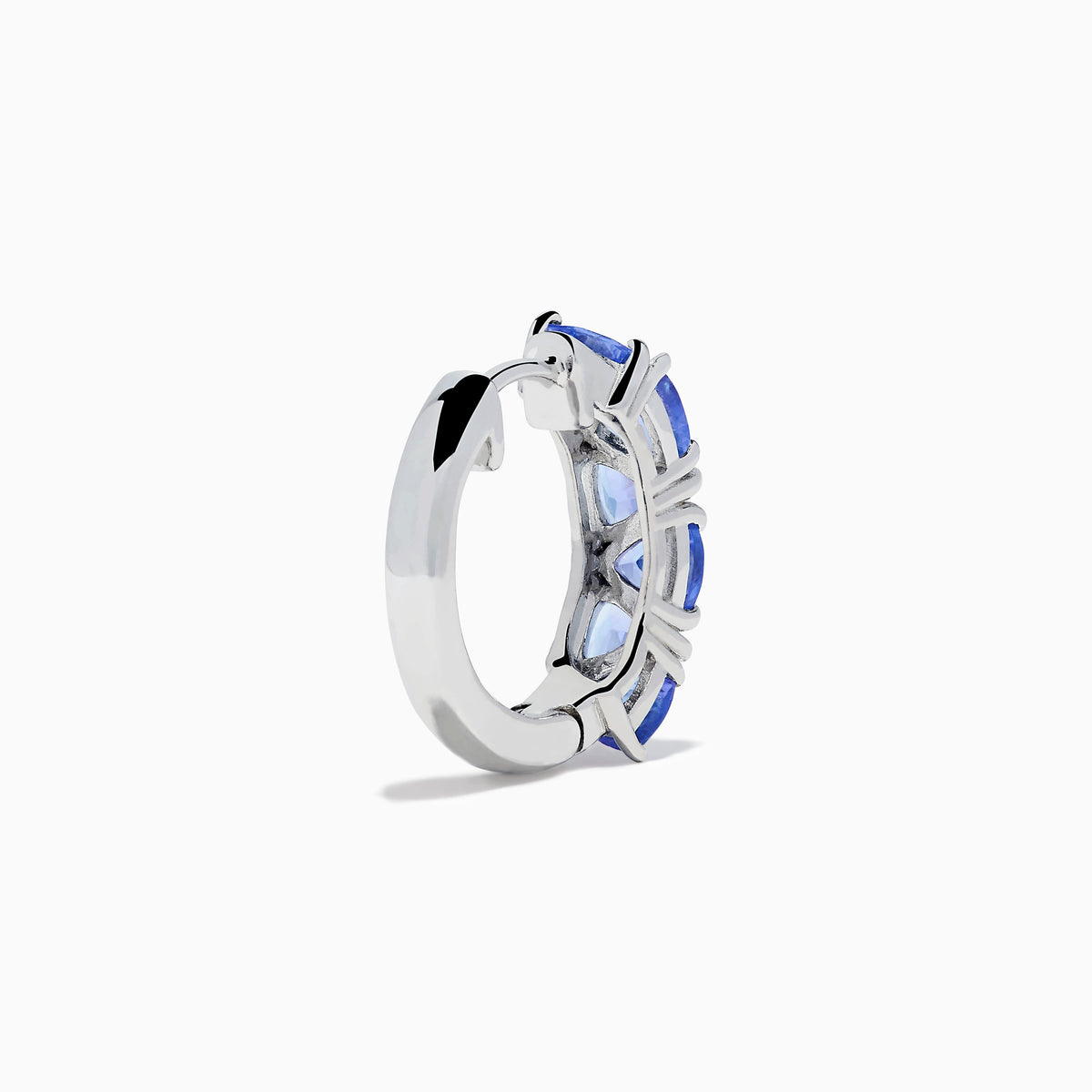Sterling Silver Trillion Tanzanite Huggie Earrings