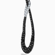 14K White Gold Black and White Diamond Pave Interlocking Teardrop Earrings