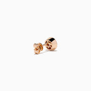 14K Rose Gold Brown and White Diamond Halo Stud Earrings