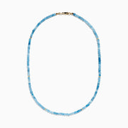 14K Yellow Gold Aquamarine Beaded Necklace